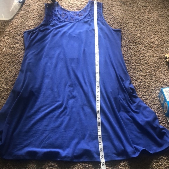 NWT Simply Noelle blue lace shift pocketed midi dress size large - Picture 14 of 15